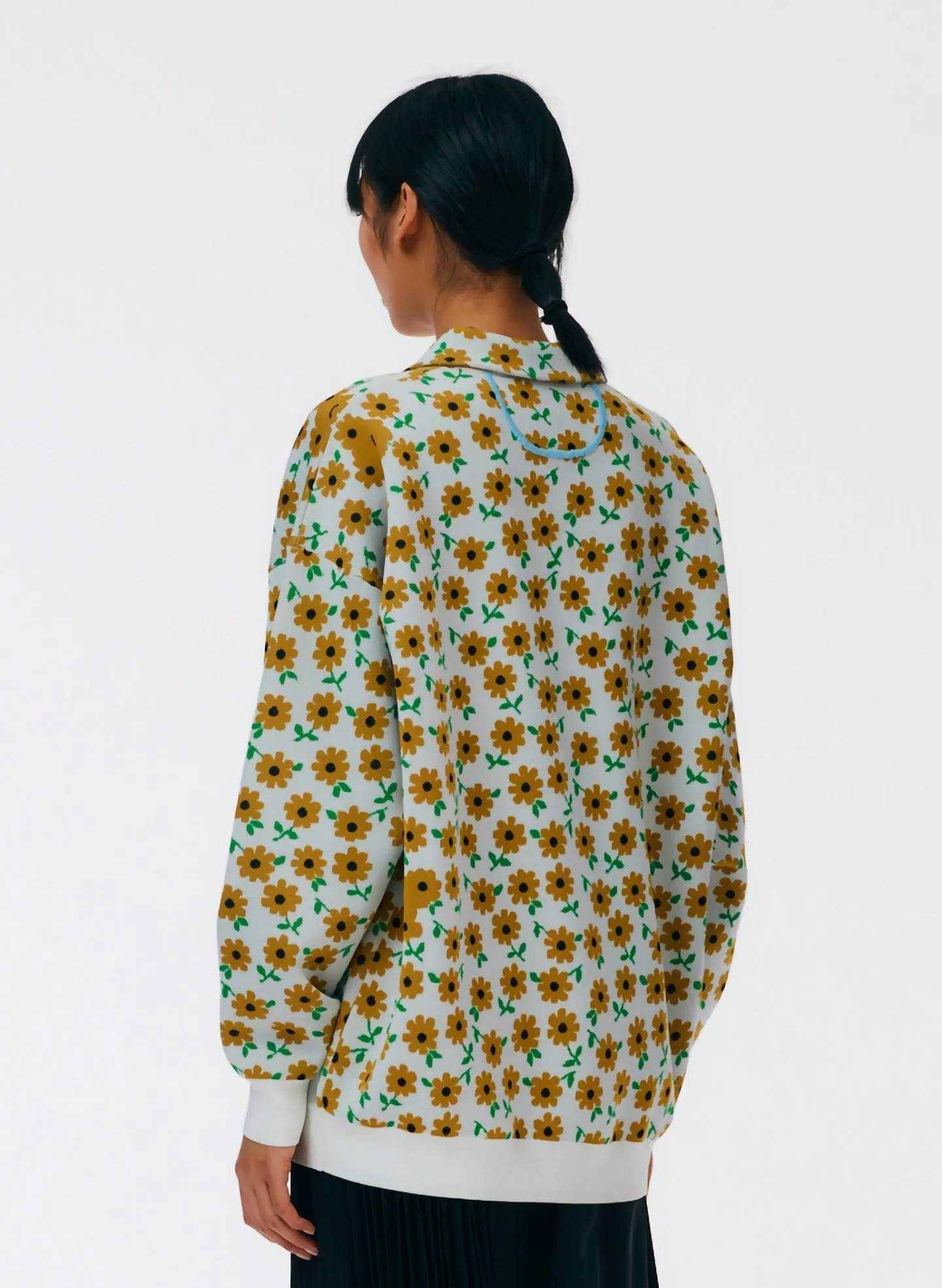 Flora Jacquard Oversized Rugby Sweater sold by Tibi product image thumbnail 3