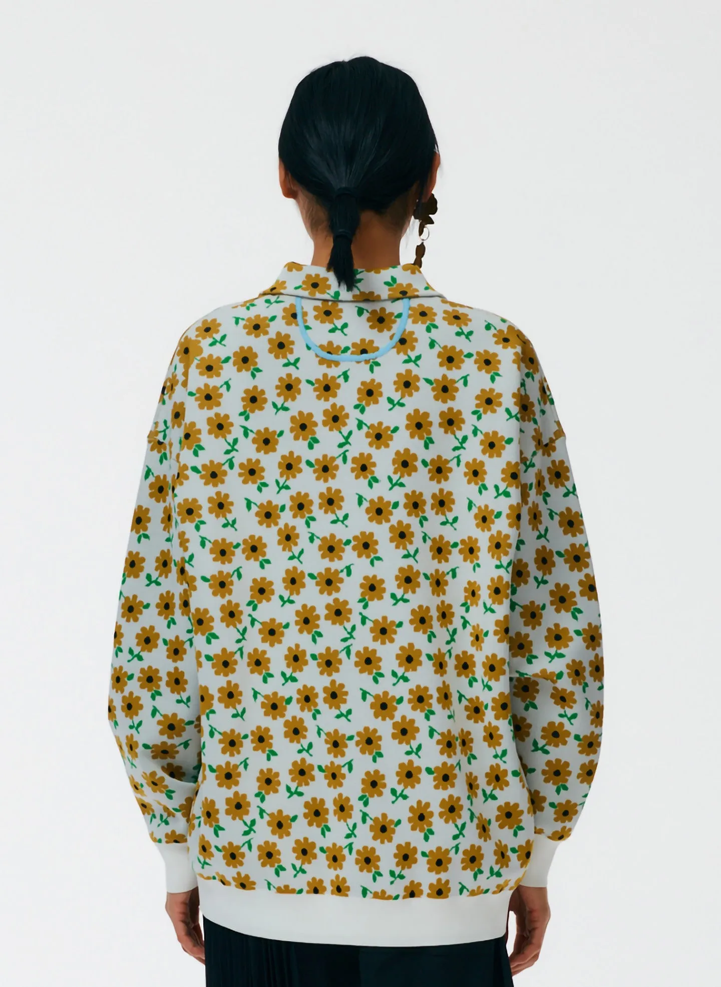 Flora Jacquard Oversized Rugby Sweater sold by Tibi product image thumbnail 4