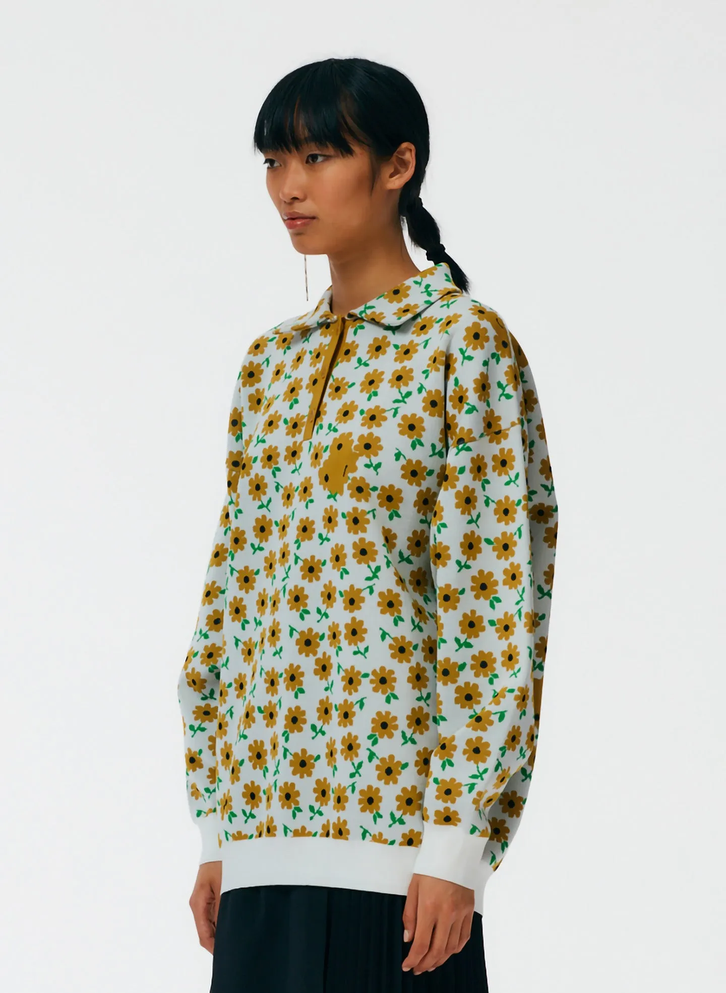 Flora Jacquard Oversized Rugby Sweater sold by Tibi product image thumbnail 2