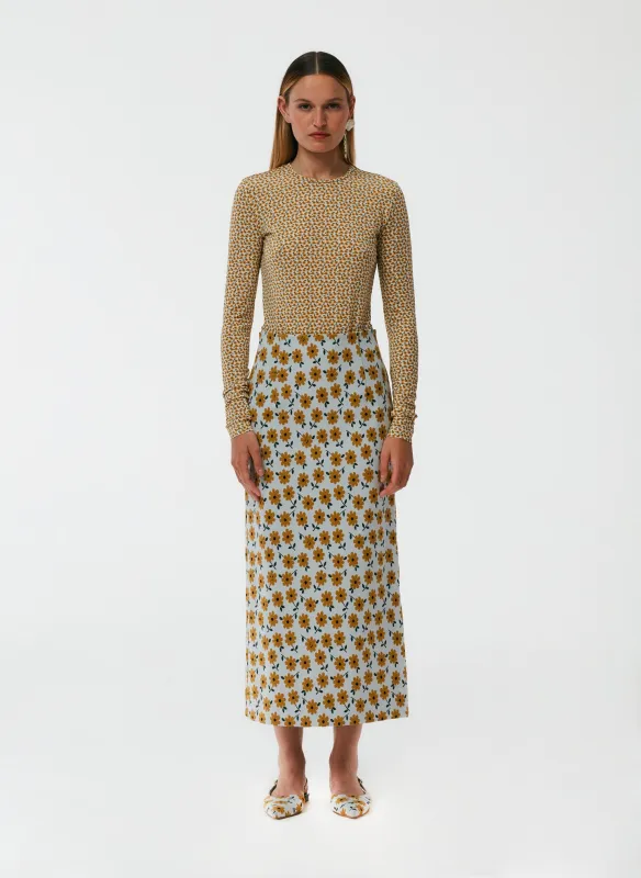 Flora Jacquard Pencil Skirt - Regular made by Tibi