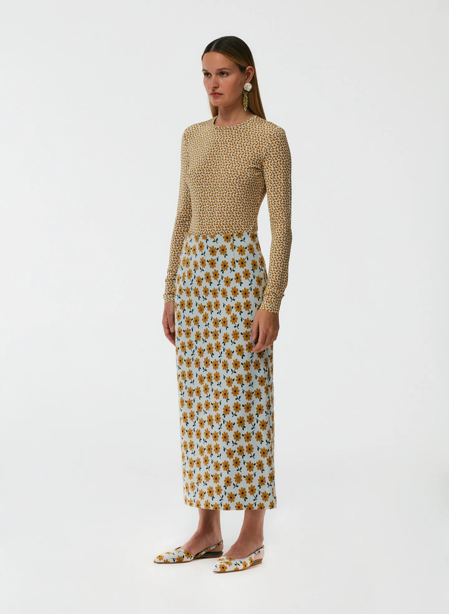Flora Jacquard Pencil Skirt - Regular sold by Tibi product image thumbnail 2