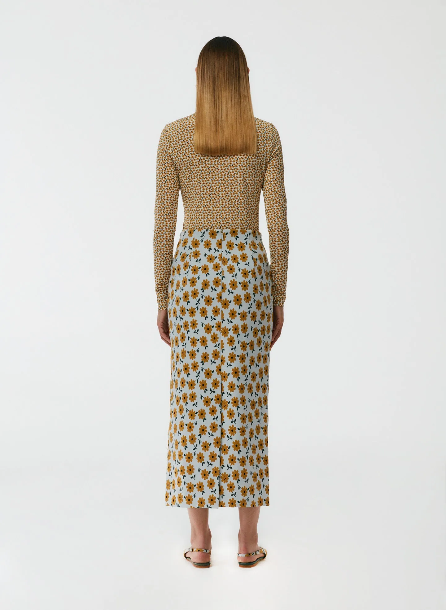 Flora Jacquard Pencil Skirt - Regular sold by Tibi product image thumbnail 4