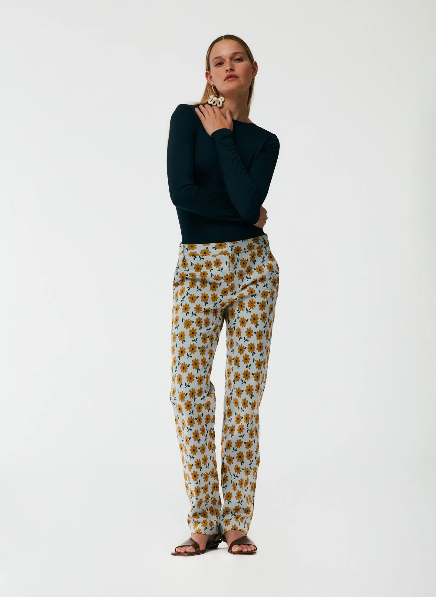Flora Jacquard Elfie Trouser sold by Tibi product image thumbnail 5