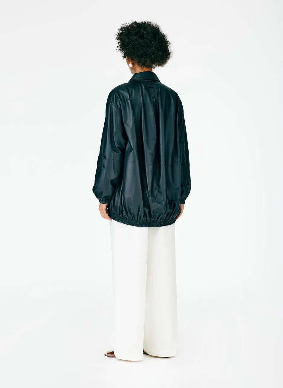 Feather Weight Leather Oversized Bomber sold by Tibi product image thumbnail 3