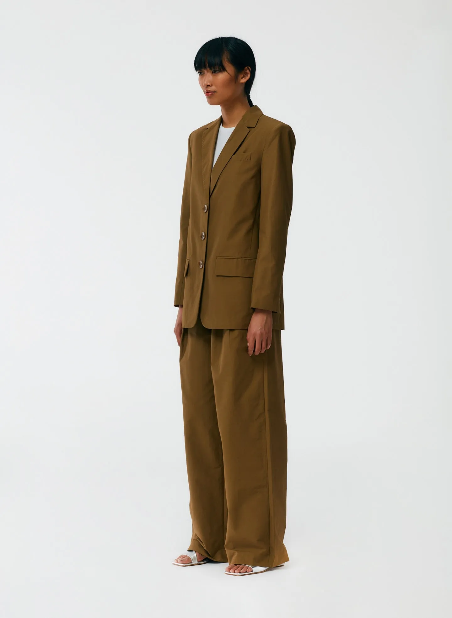 Cotton Nylon Cutout Lapel Blazer sold by Tibi product image thumbnail 3