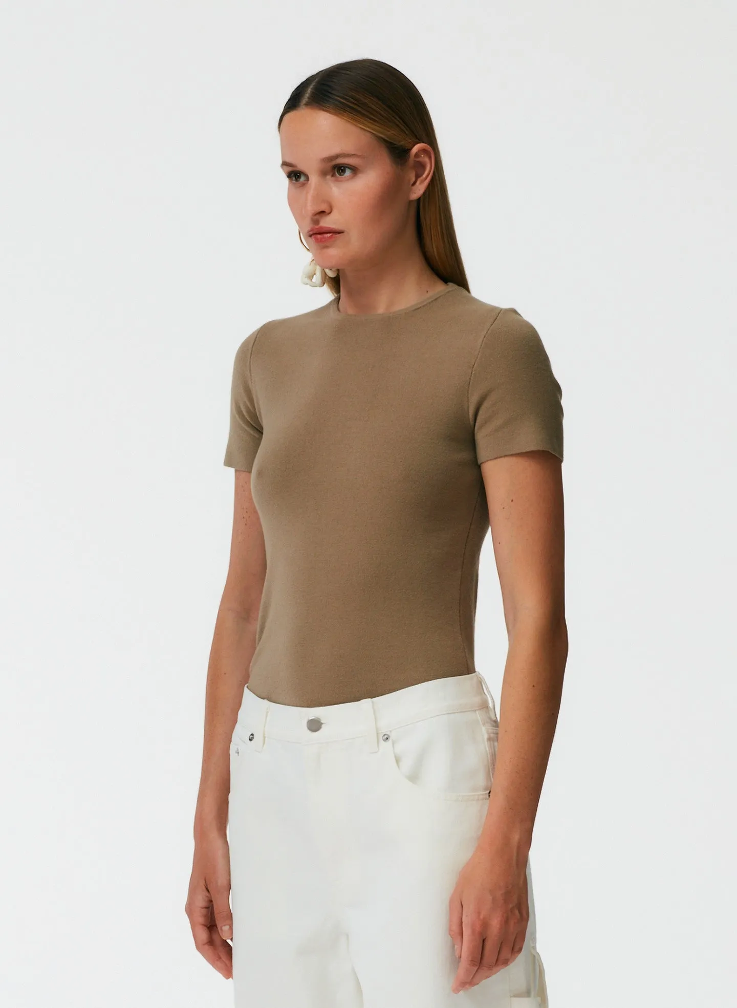 Compact Stretch Cashmere Kate Mini T-Shirt sold by Tibi product image thumbnail 2
