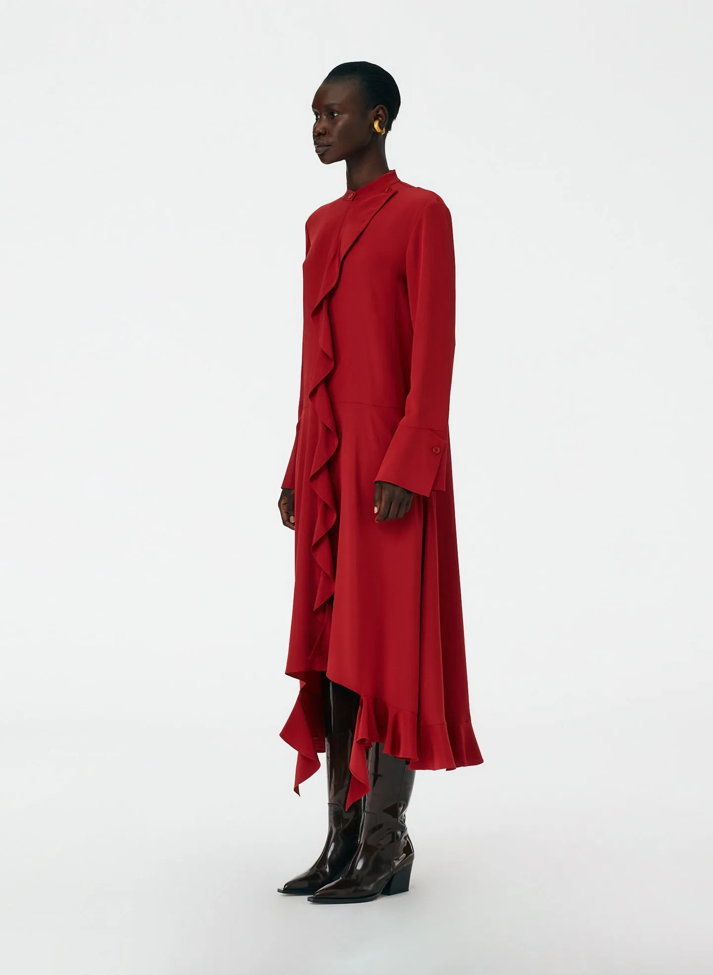 Eco Silk Detached Ruffle Shirtdress sold by Tibi product image thumbnail 2