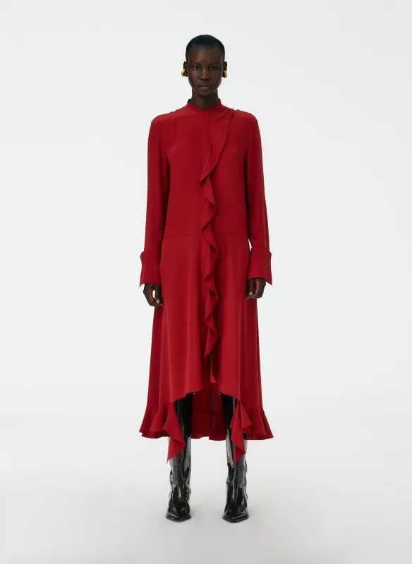 Eco Silk Detached Ruffle Shirtdress made by Tibi