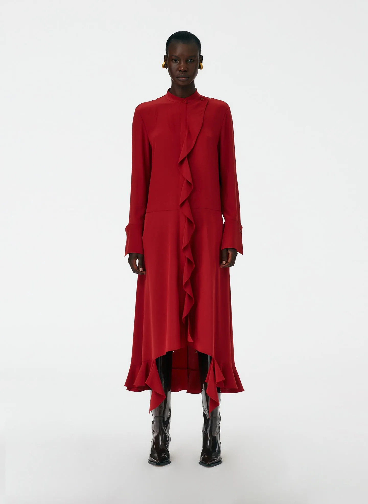 Eco Silk Detached Ruffle Shirtdress sold by Tibi