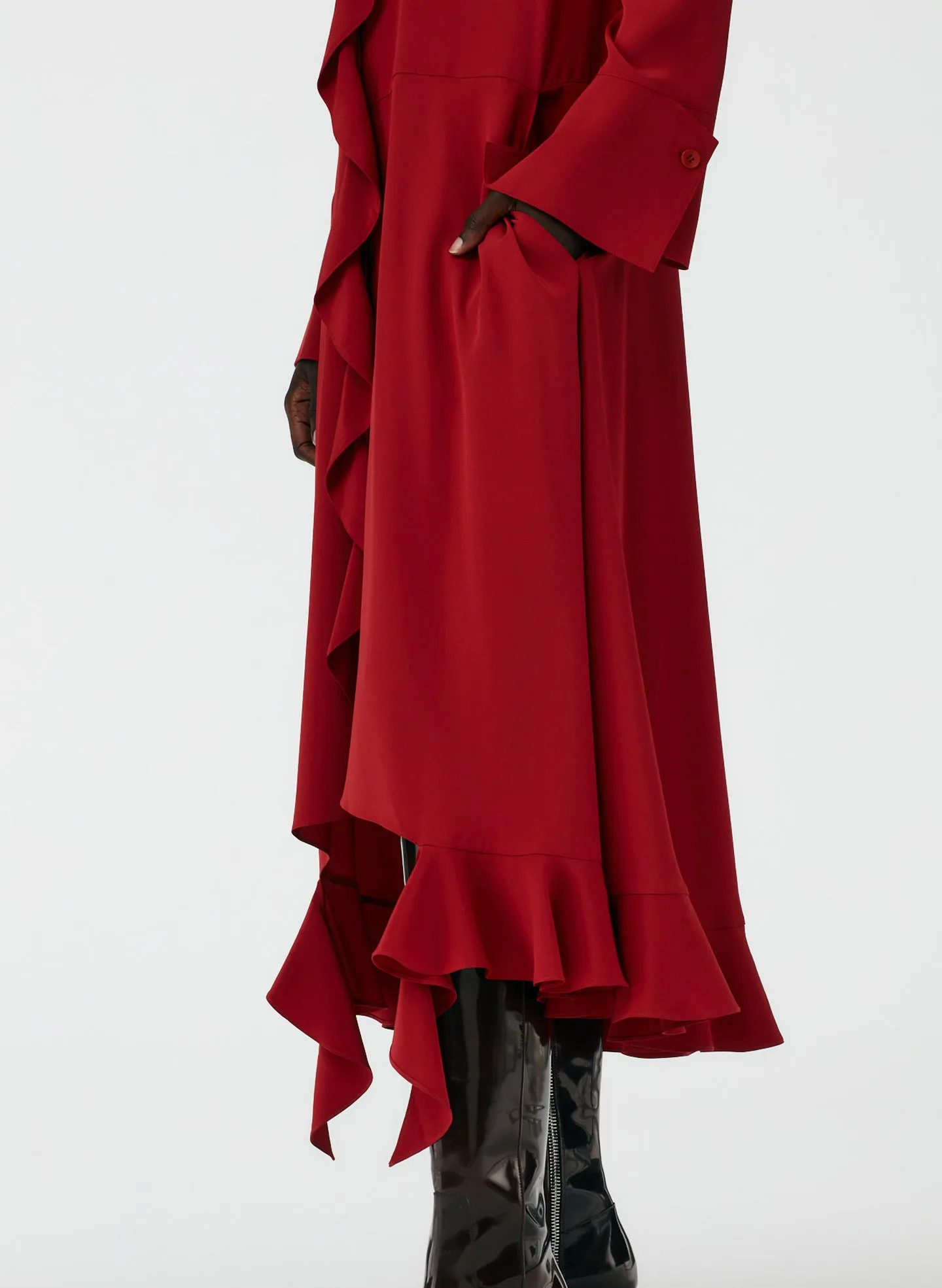 Eco Silk Detached Ruffle Shirtdress sold by Tibi product image thumbnail 5