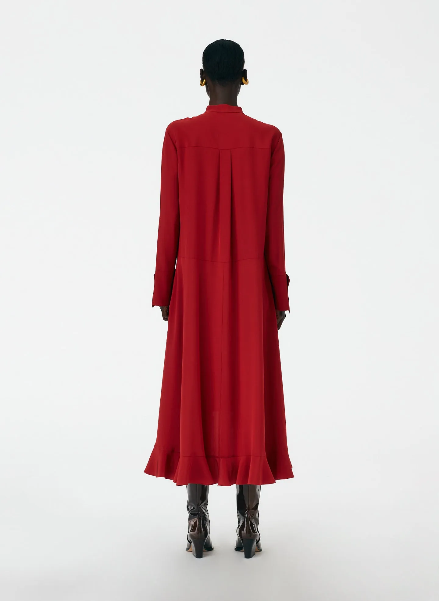 Eco Silk Detached Ruffle Shirtdress sold by Tibi product image thumbnail 3