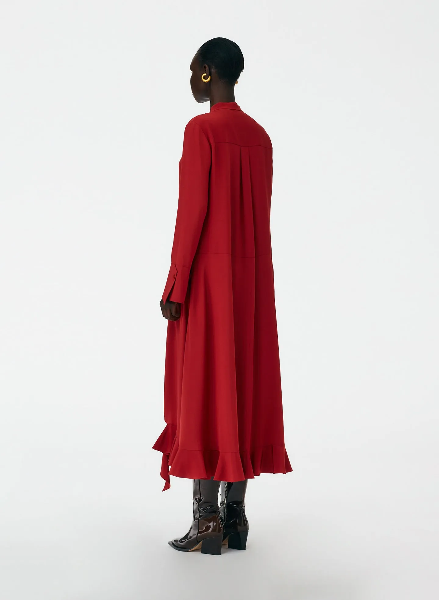 Eco Silk Detached Ruffle Shirtdress sold by Tibi product image thumbnail 4