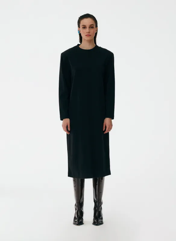Punto Milano Long Sleeve Shoulder Pad T-Shirt Dress made by Tibi