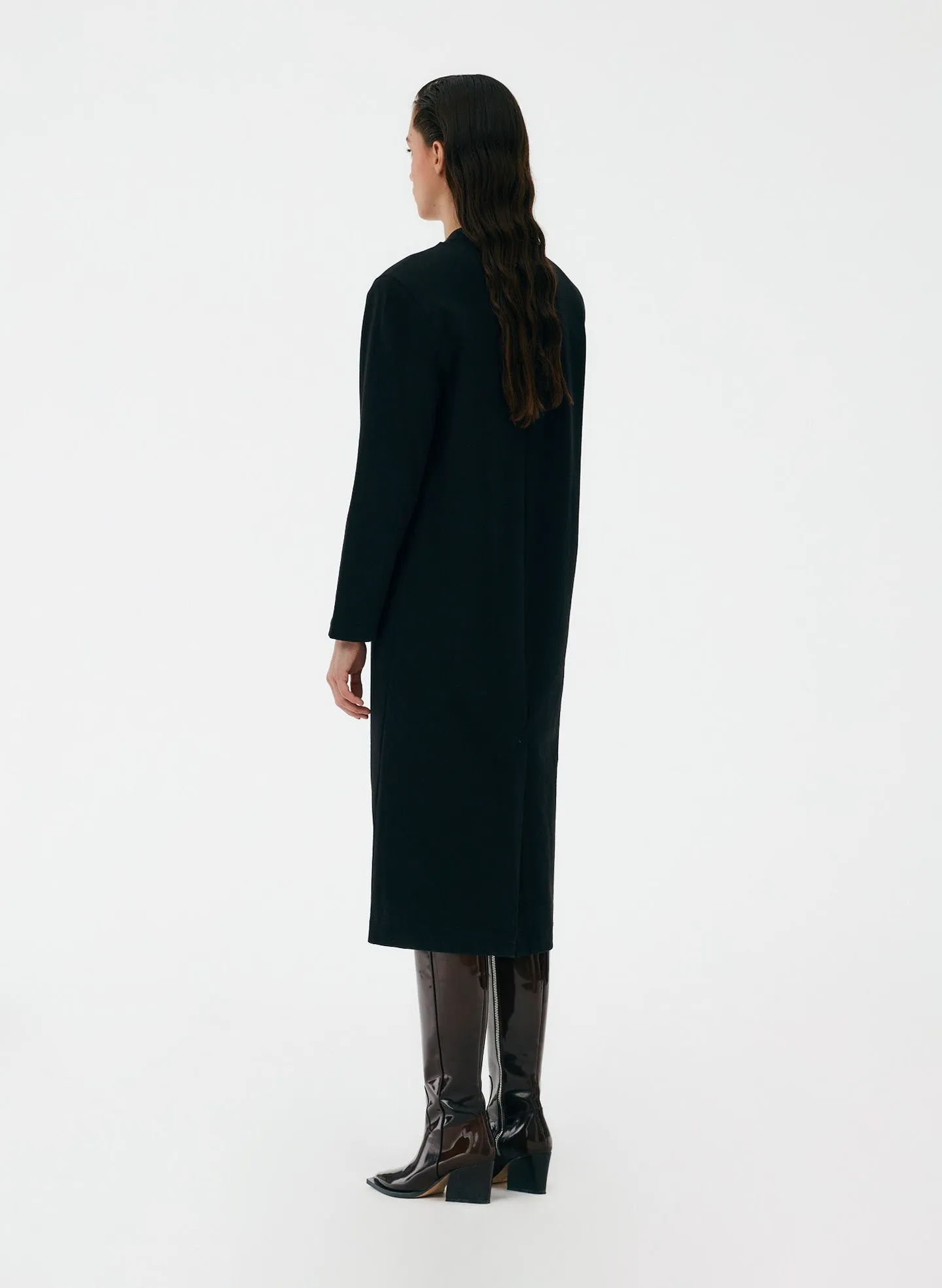 Punto Milano Long Sleeve Shoulder Pad T-Shirt Dress sold by Tibi product image thumbnail 5