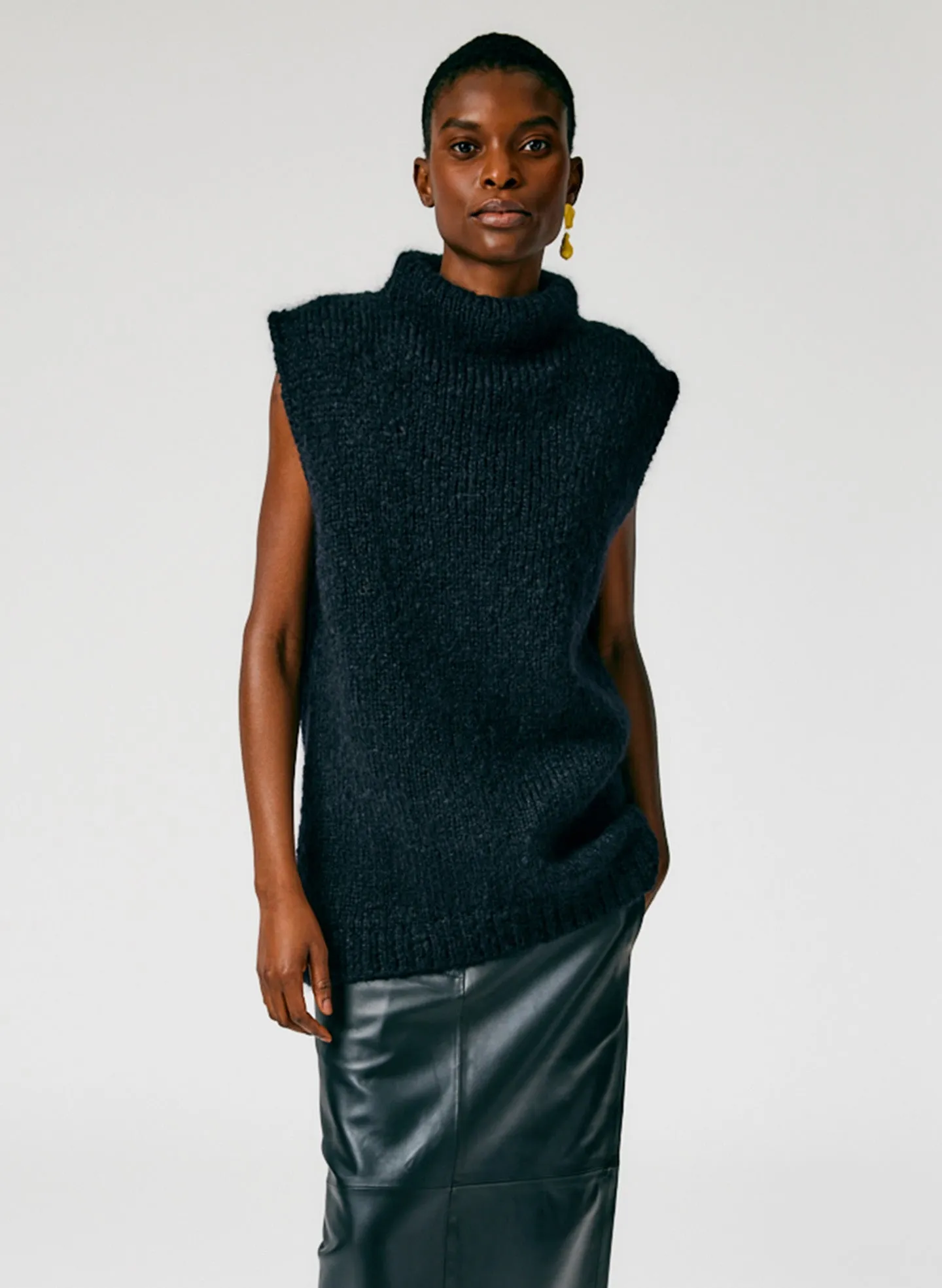Claude Mohair Cocoon Funnelneck Vest sold by Tibi