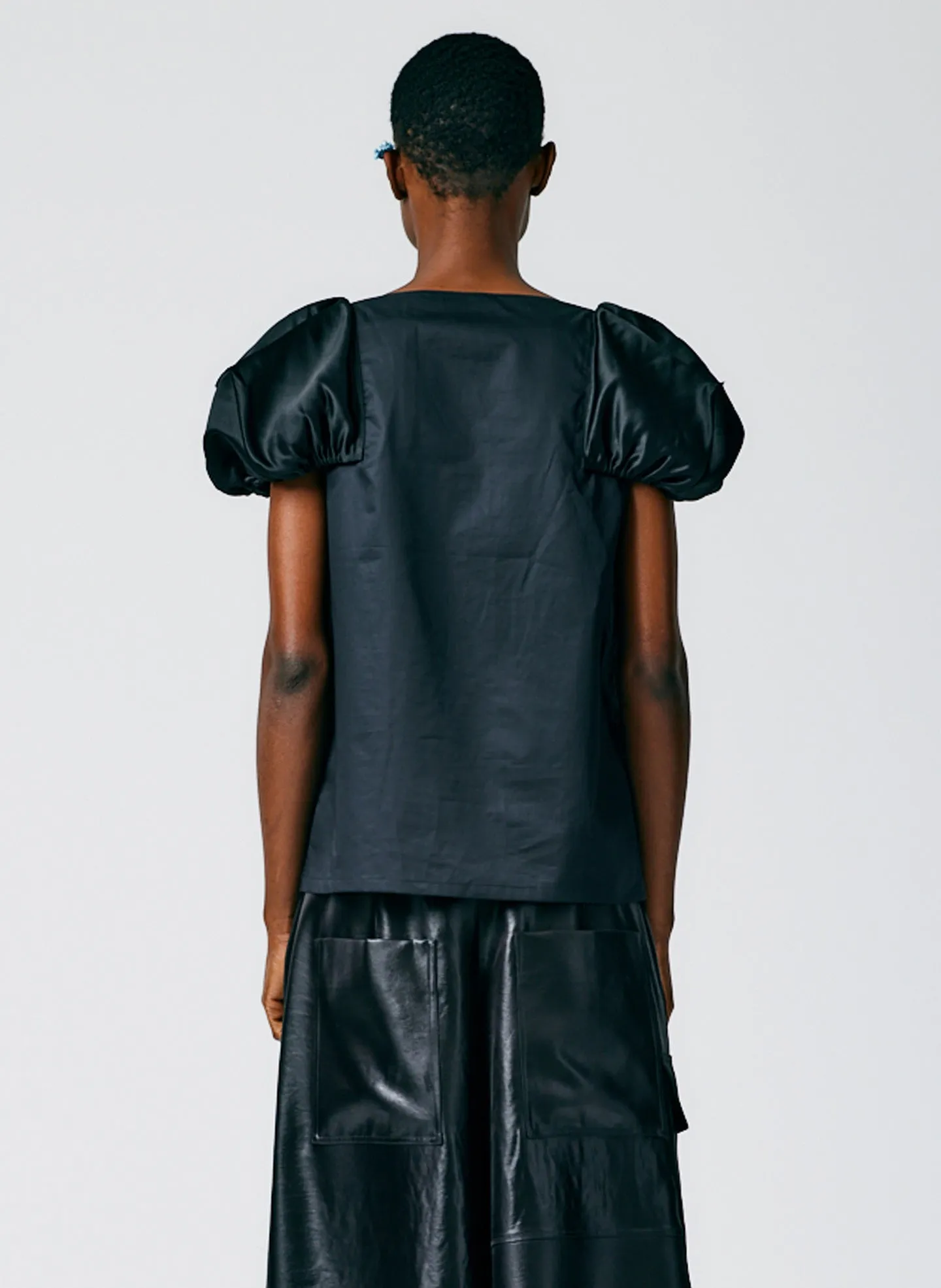 Light Weight Cotton Sateen Boatneck Box Sleeve Top sold by Tibi product image thumbnail 4