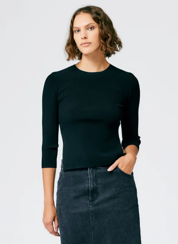 Giselle Stretch Sweater Circle Openback Pullover made by Tibi