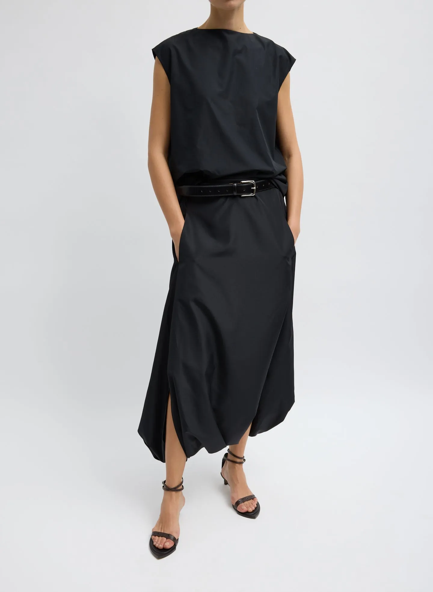 Summer Nylon Flat Front Jalouise Skirt sold by Tibi
