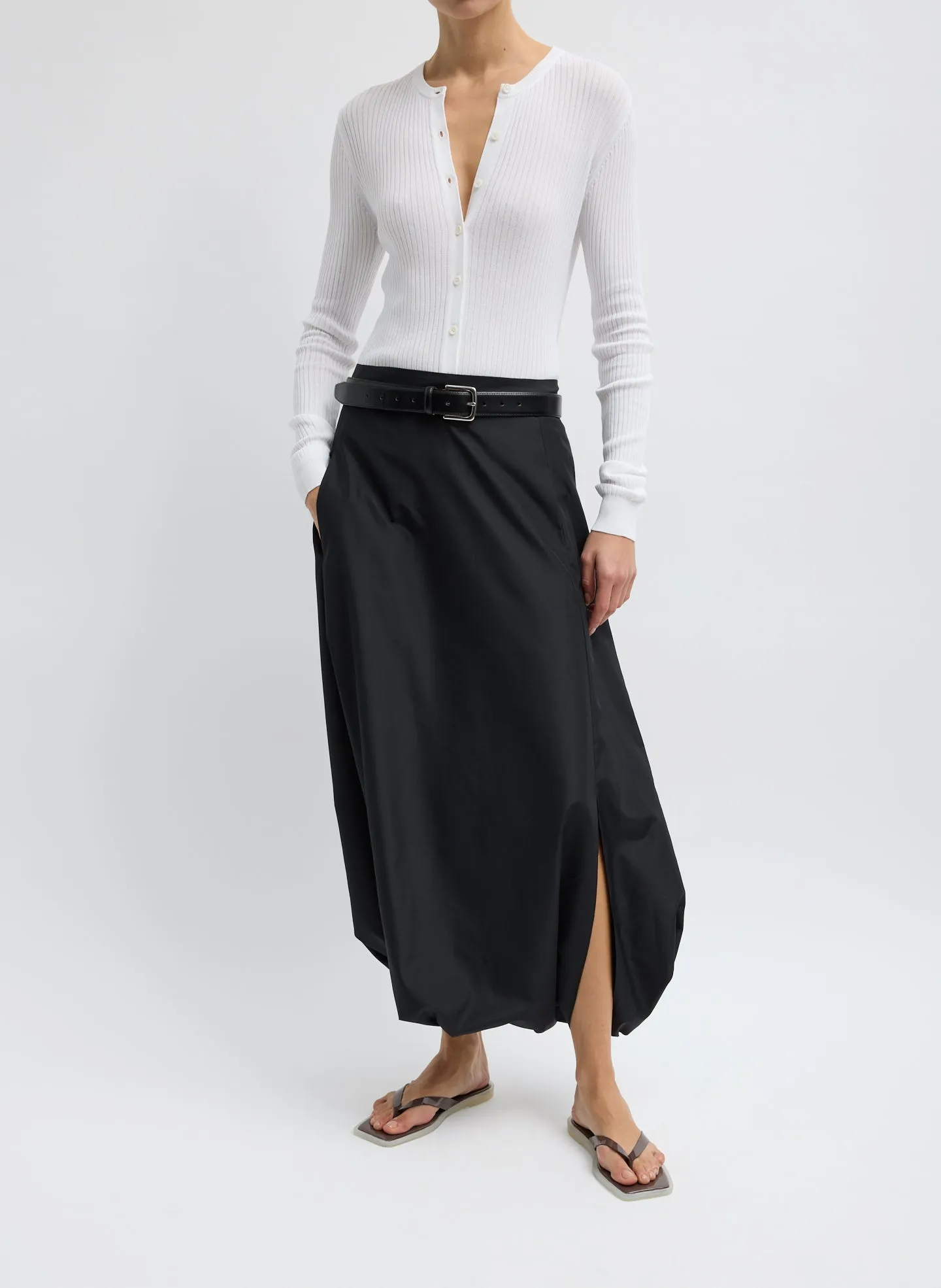 Summer Nylon Flat Front Jalouise Skirt sold by Tibi product image thumbnail 5