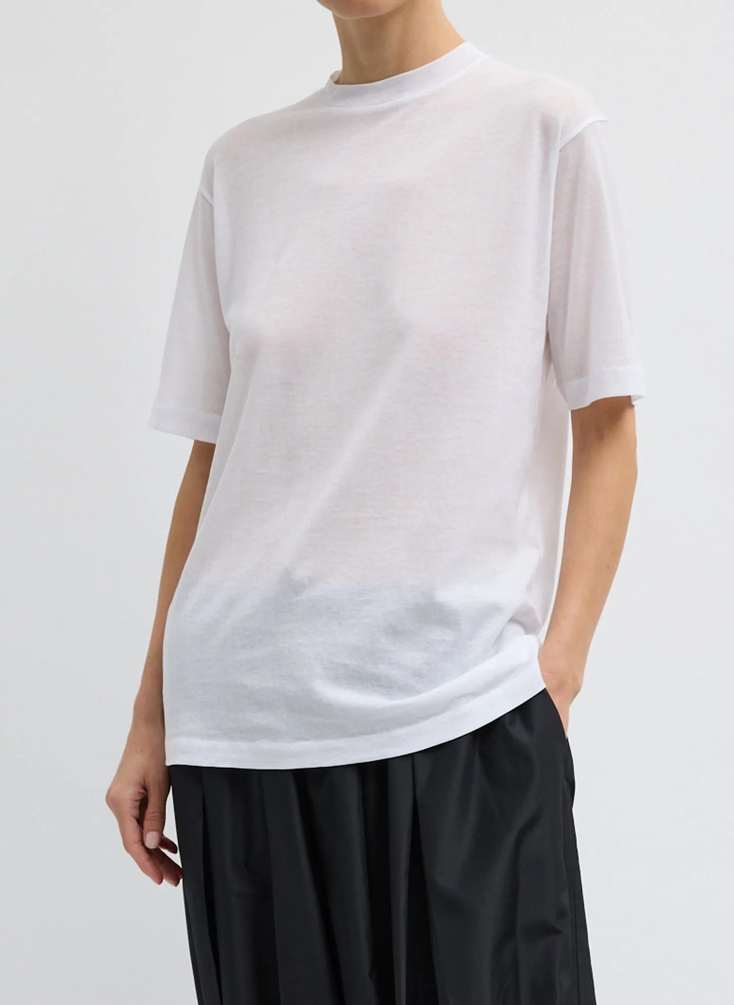 Sheer Crepe Knit Mock Unisex T-Shirt sold by Tibi product image thumbnail 2