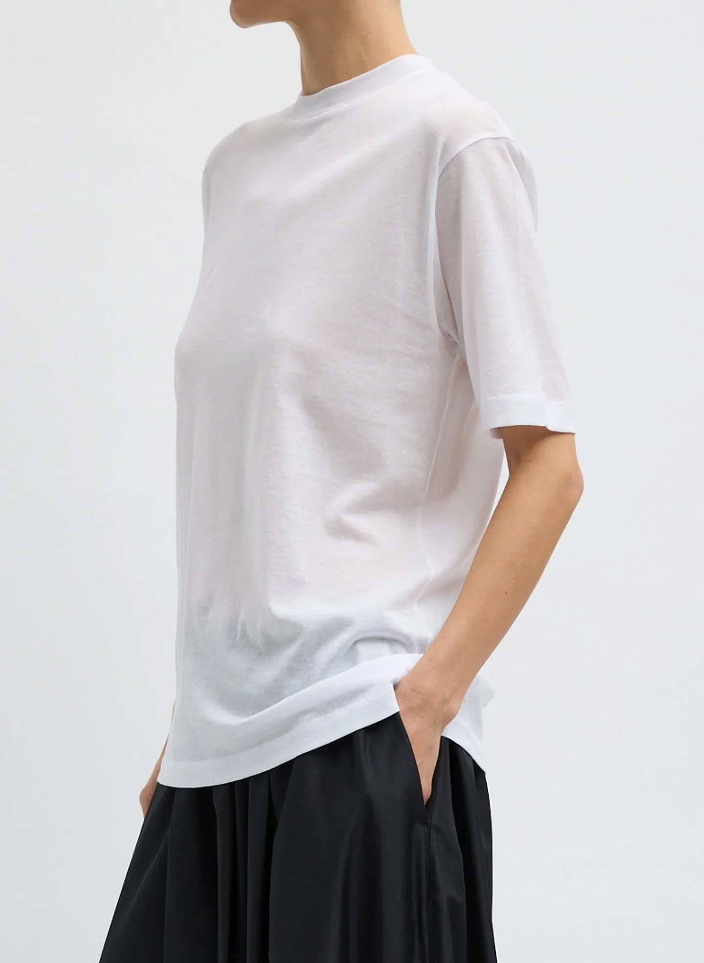 Sheer Crepe Knit Mock Unisex T-Shirt sold by Tibi product image thumbnail 3