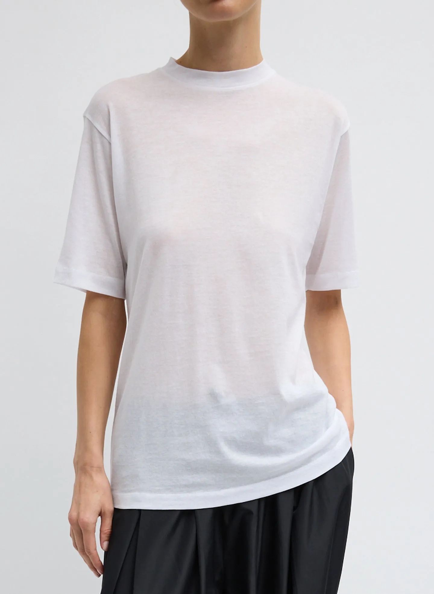 Sheer Crepe Knit Mock Unisex T-Shirt sold by Tibi