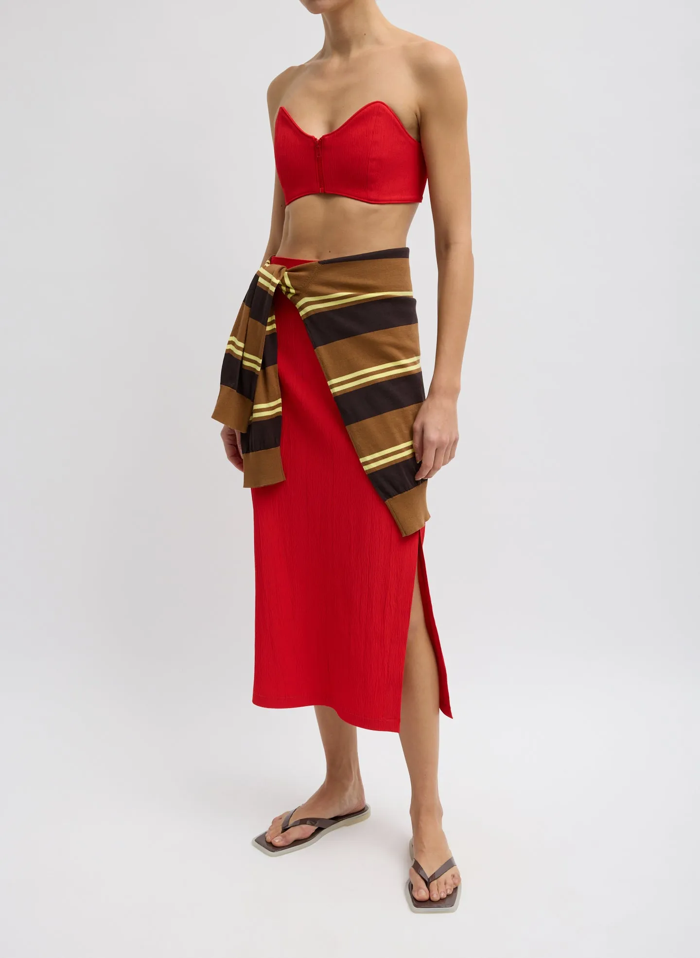 Creased Stretch Crepe Skirt sold by Tibi product image thumbnail 5