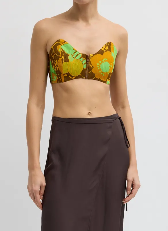 Kamara Print Strapless Bralette made by Tibi