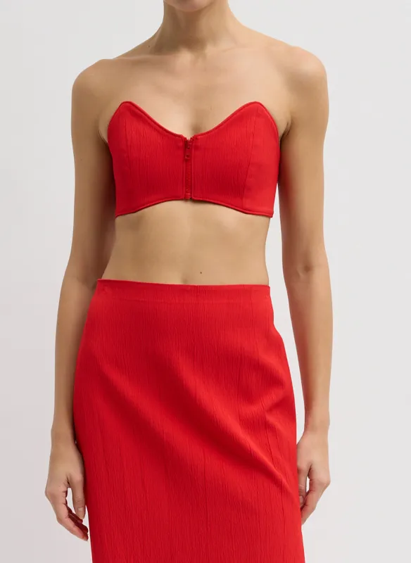 Creased Stretch Crepe Strapless Bralette made by Tibi