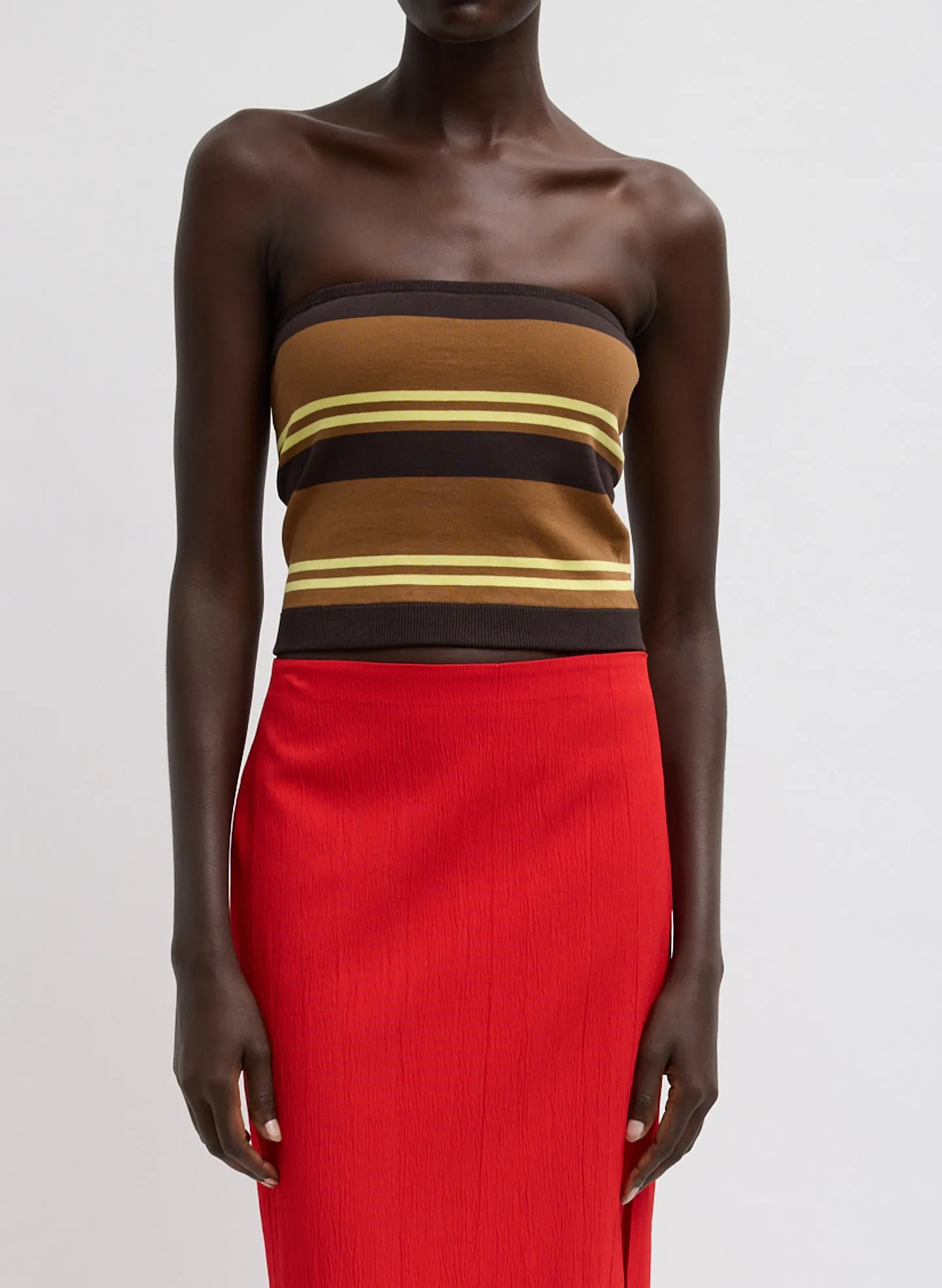 Super Fine Gauge Striped Tube Top sold by Tibi
