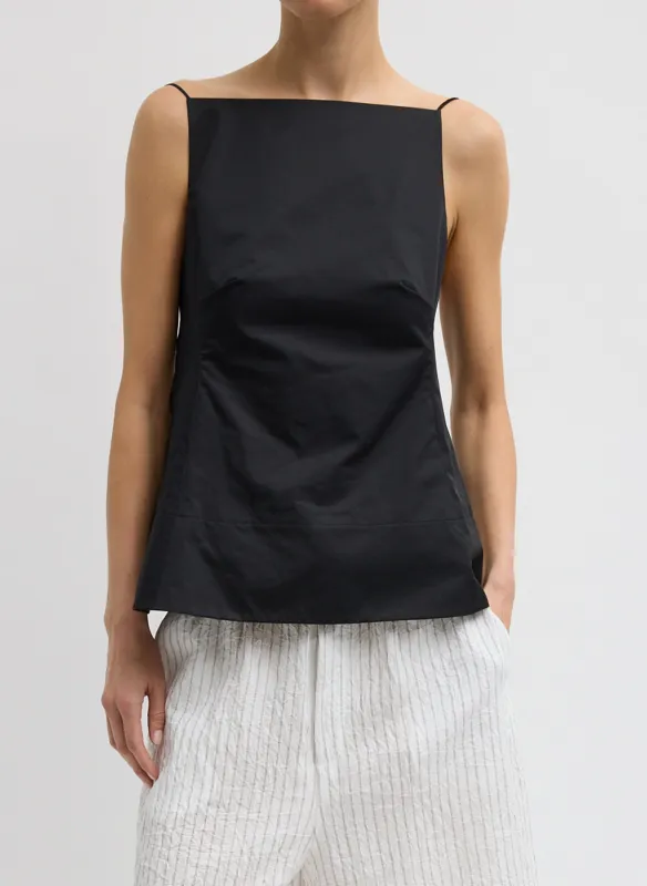 Eco Poplin Strappy Open Back Top made by Tibi