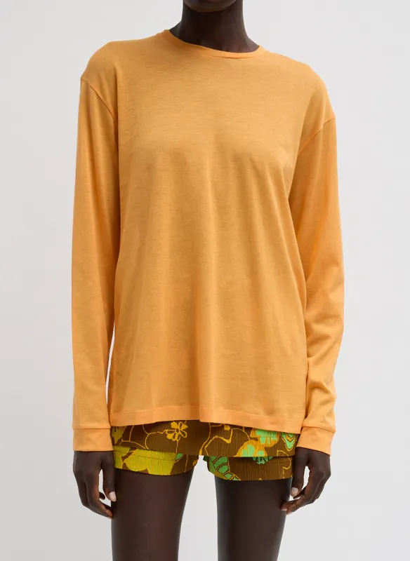 Sheer Crepe Knit Crewneck Unisex Long Sleeve T-Shirt made by Tibi