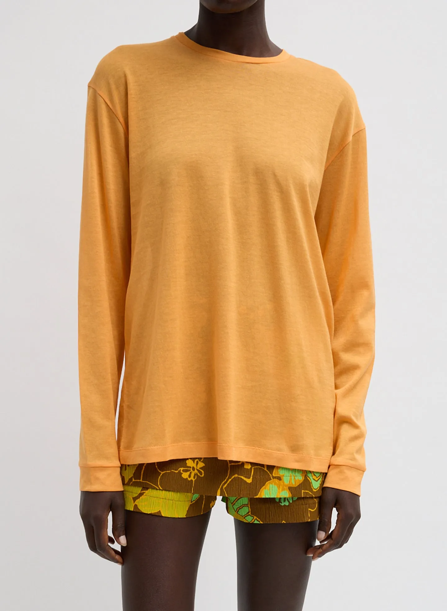 Sheer Crepe Knit Crewneck Unisex Long Sleeve T-Shirt sold by Tibi