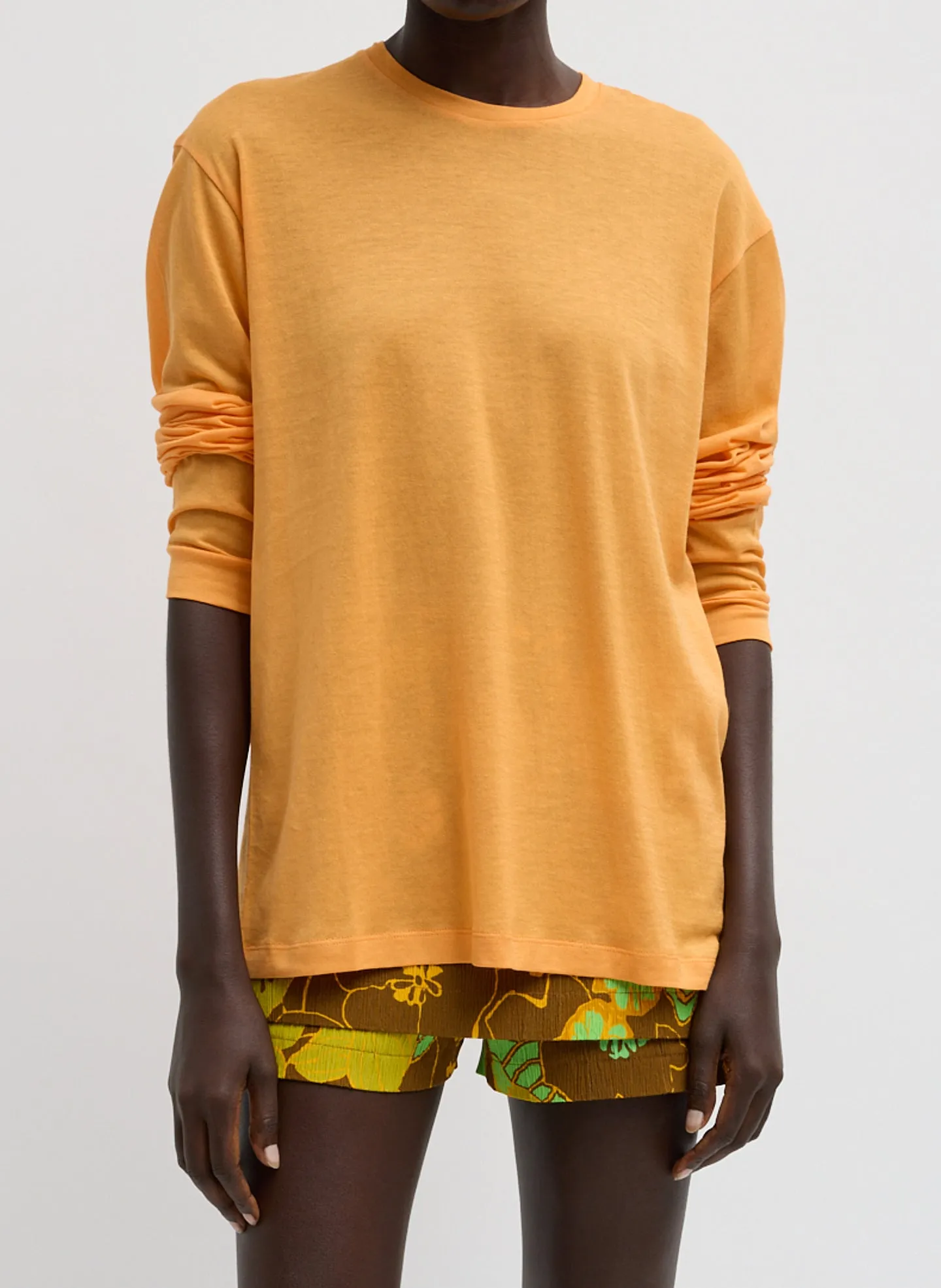 Sheer Crepe Knit Crewneck Unisex Long Sleeve T-Shirt sold by Tibi product image thumbnail 2