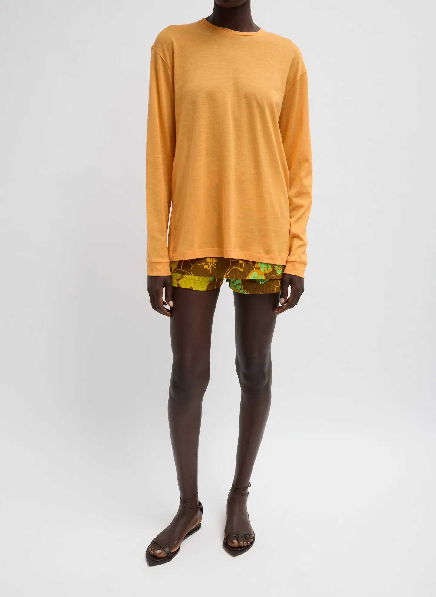 Sheer Crepe Knit Crewneck Unisex Long Sleeve T-Shirt sold by Tibi product image thumbnail 5