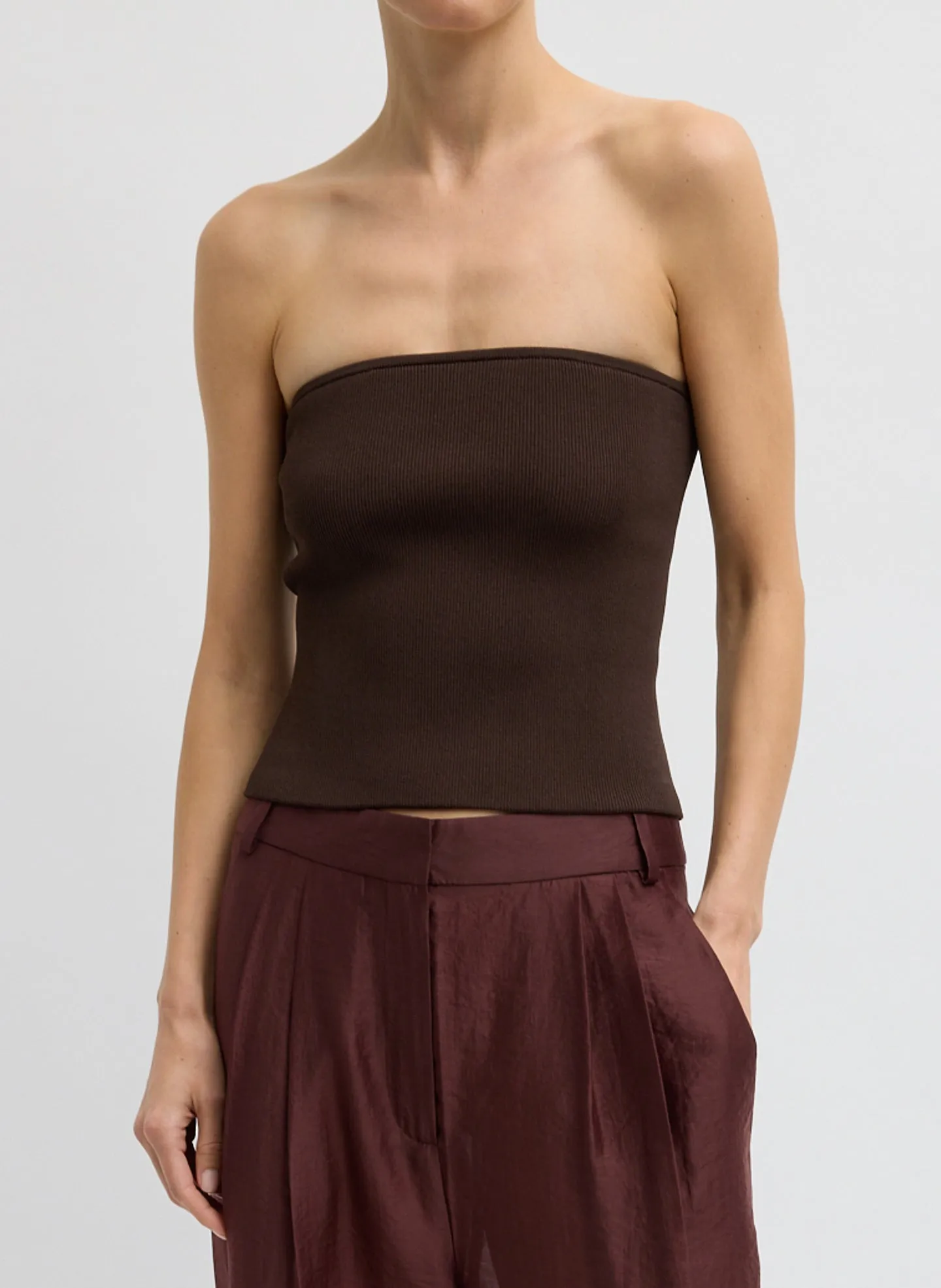 Ribbed Sweater Tube Top sold by Tibi
