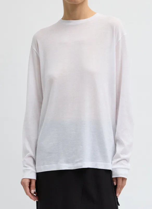 Sheer Crepe Knit Crewneck Unisex Long Sleeve T-Shirt made by Tibi