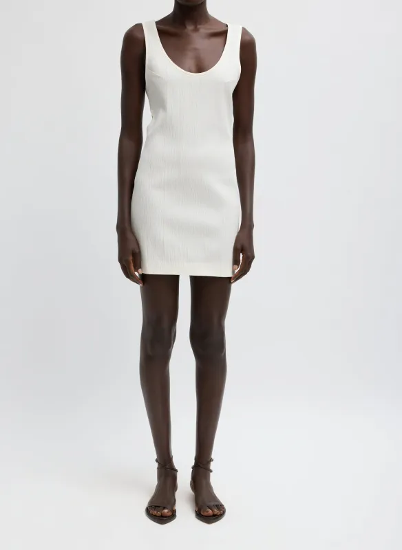 Creased Stretch Crepe Racerback Short Dress made by Tibi