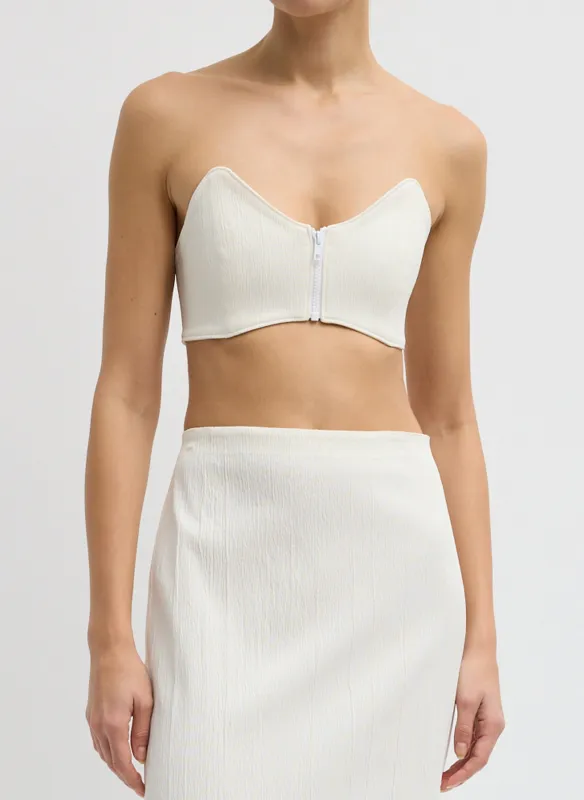 Creased Stretch Crepe Strapless Bralette made by Tibi