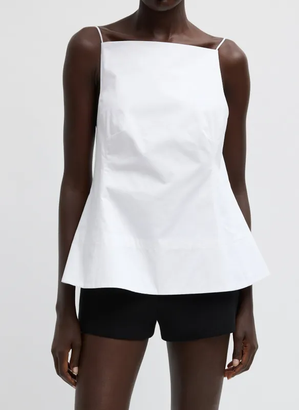 Eco Poplin Strappy Open Back Top made by Tibi