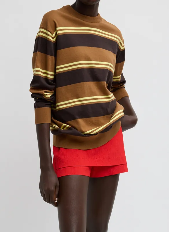 Super Fine Gauge Striped Perfect Crewneck Pullover made by Tibi