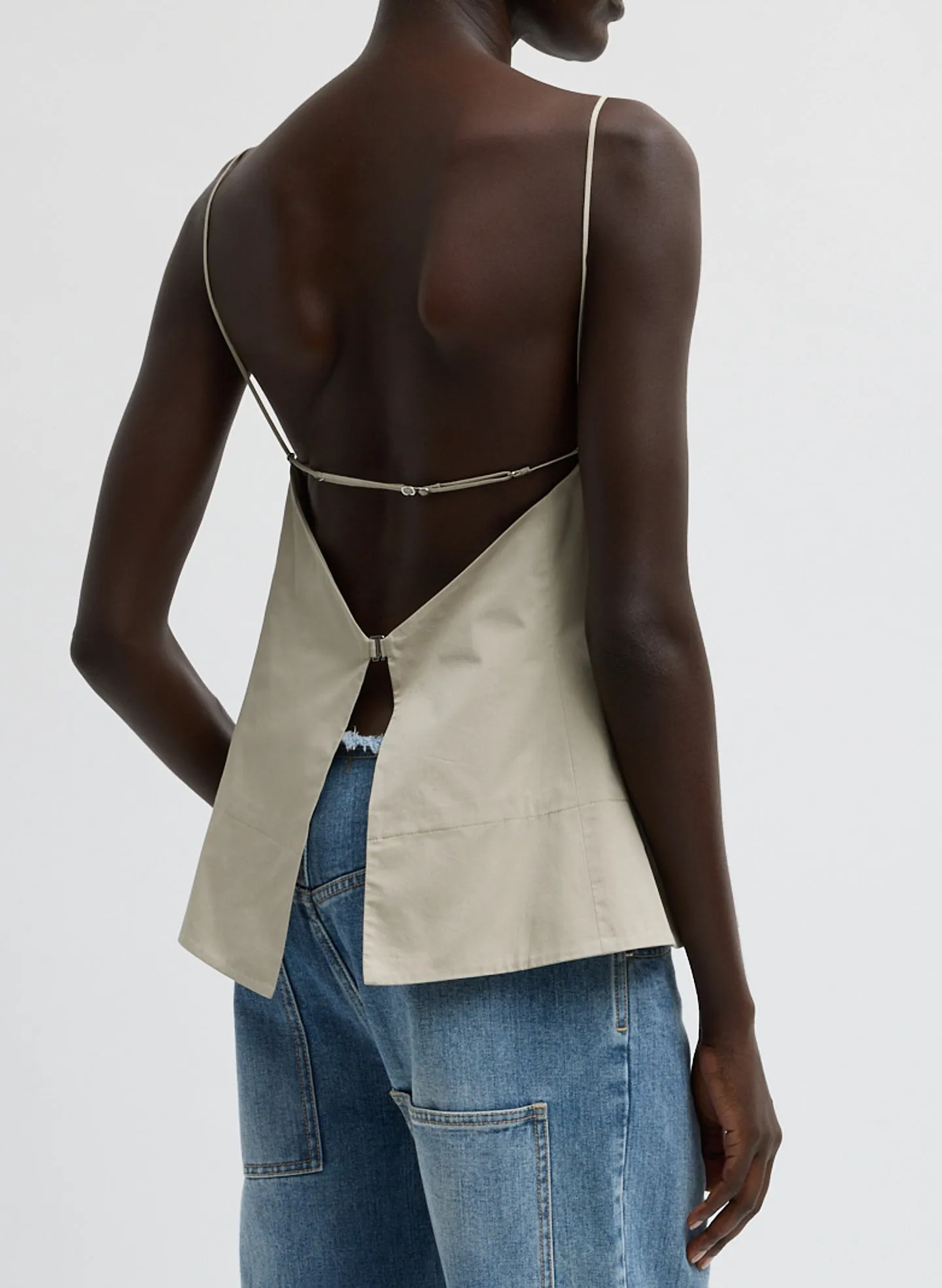 Eco Poplin Strappy Open Back Top sold by Tibi product image thumbnail 2