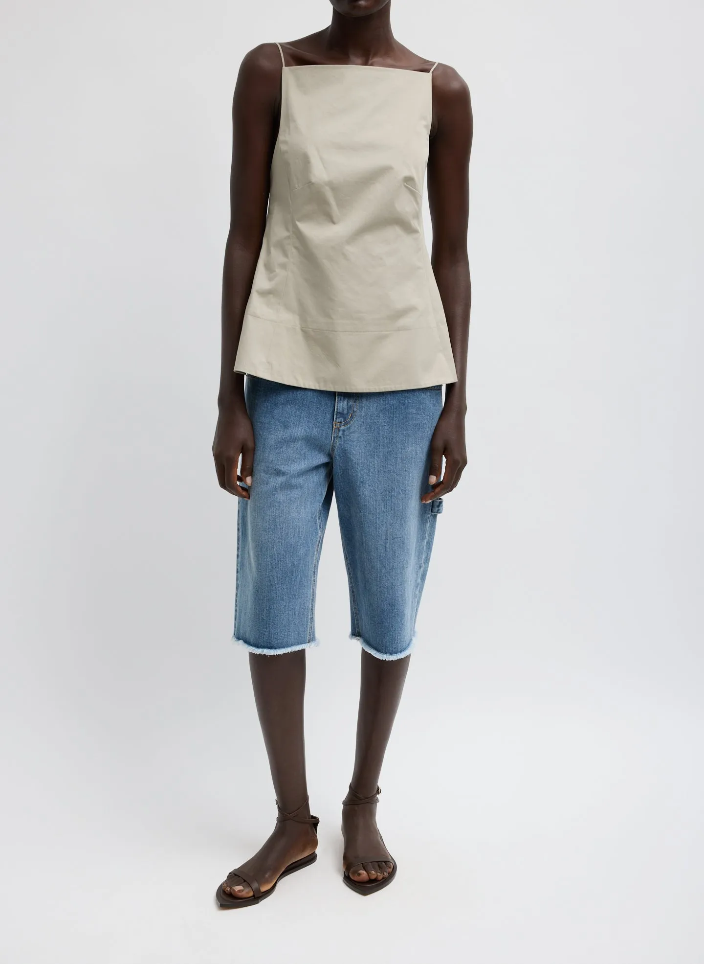 Eco Poplin Strappy Open Back Top sold by Tibi product image thumbnail 4