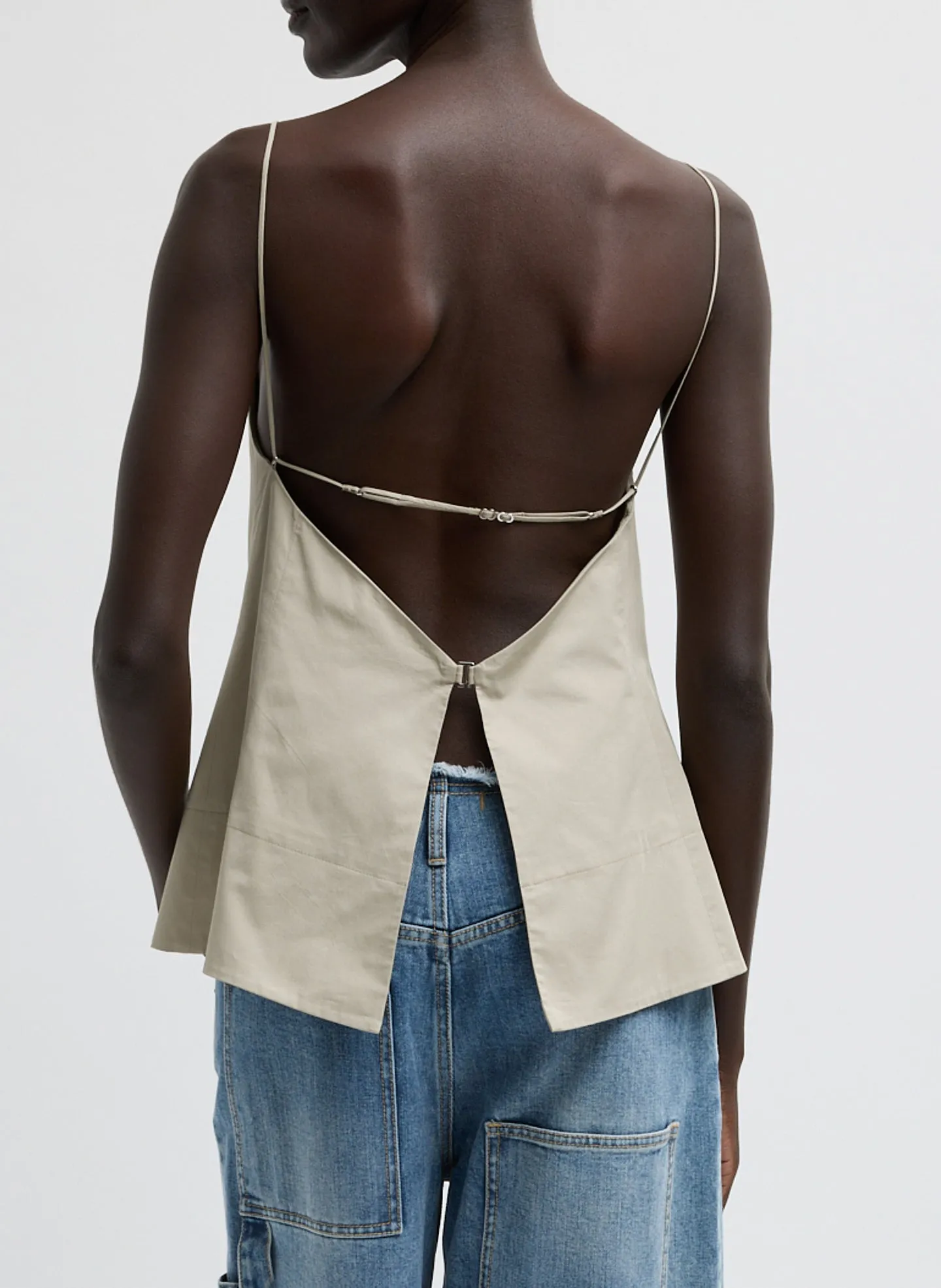 Eco Poplin Strappy Open Back Top sold by Tibi product image thumbnail 3