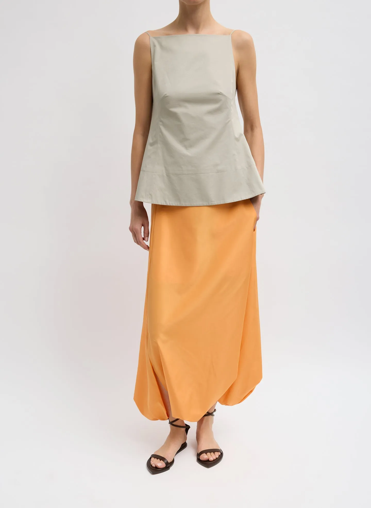Summer Nylon Flat Front Jalouise Skirt sold by Tibi