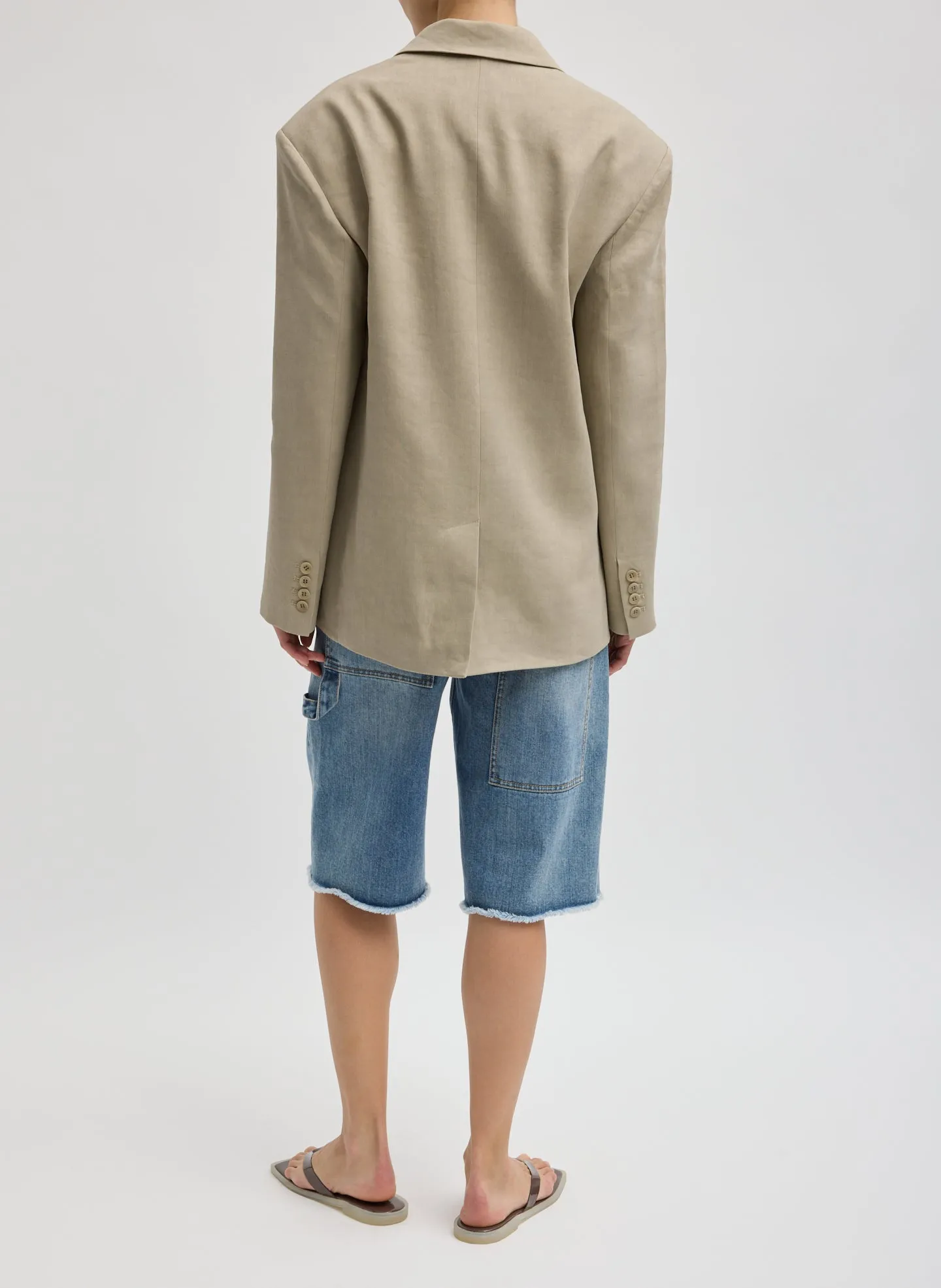 Stretch Linen Viscose Side Cut Blazer sold by Tibi product image thumbnail 3