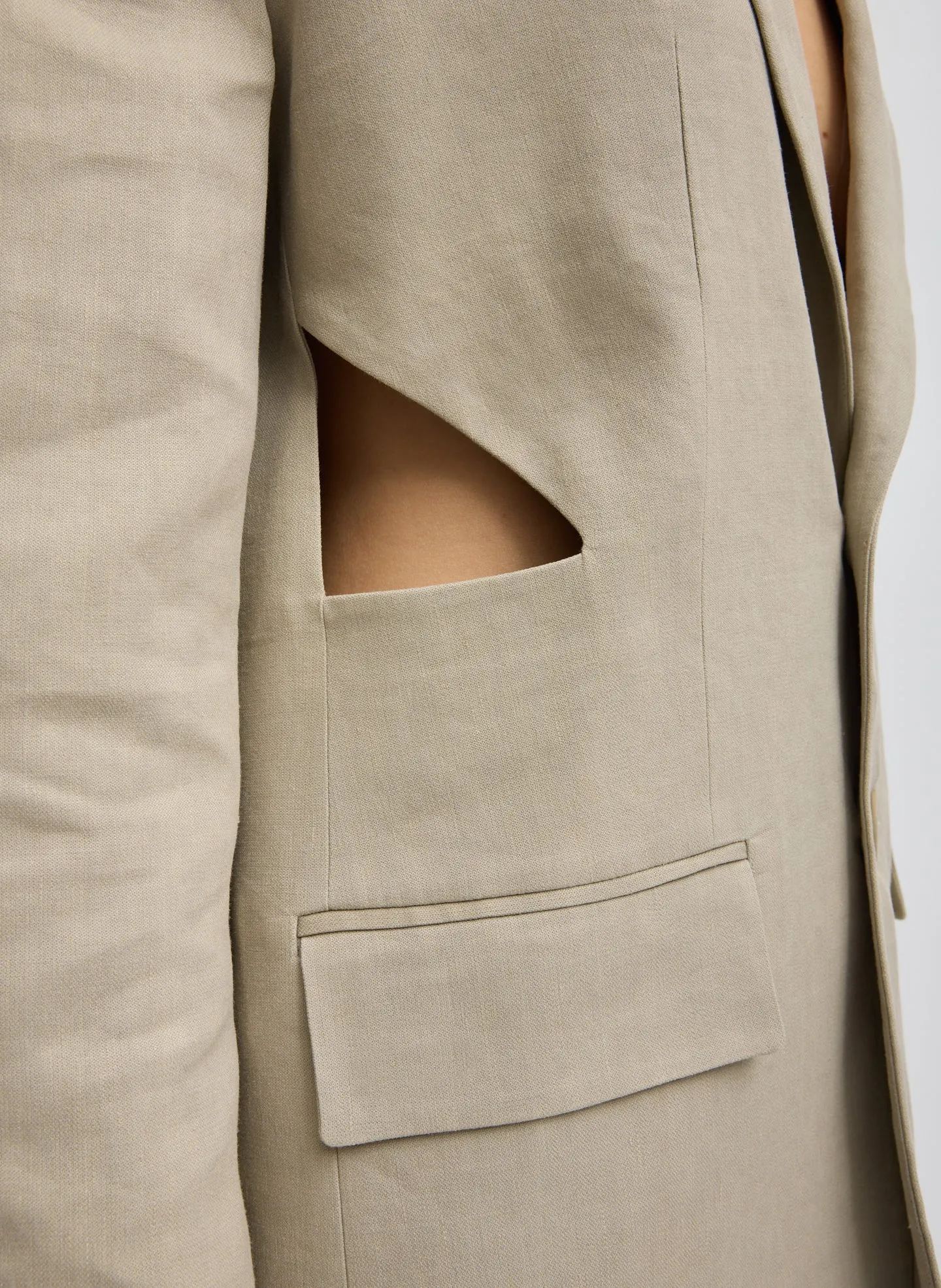 Stretch Linen Viscose Side Cut Blazer sold by Tibi product image thumbnail 4