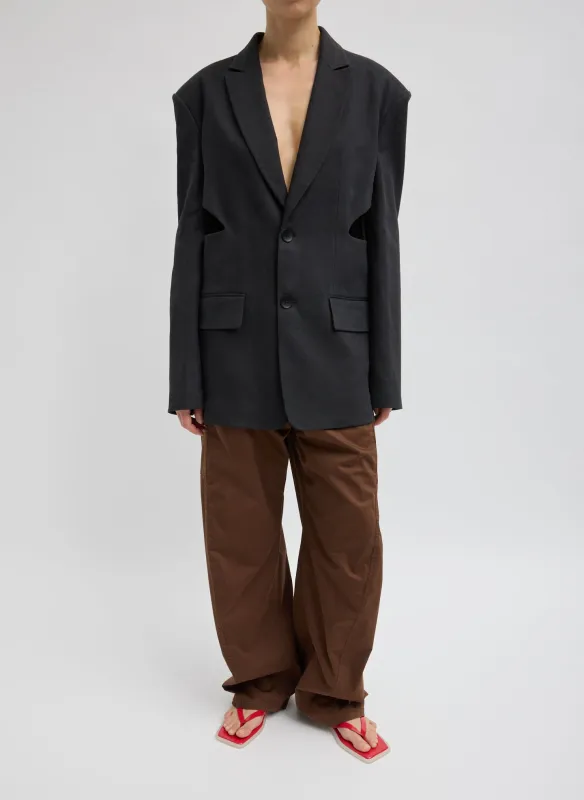 Stretch Linen Viscose Side Cut Blazer made by Tibi