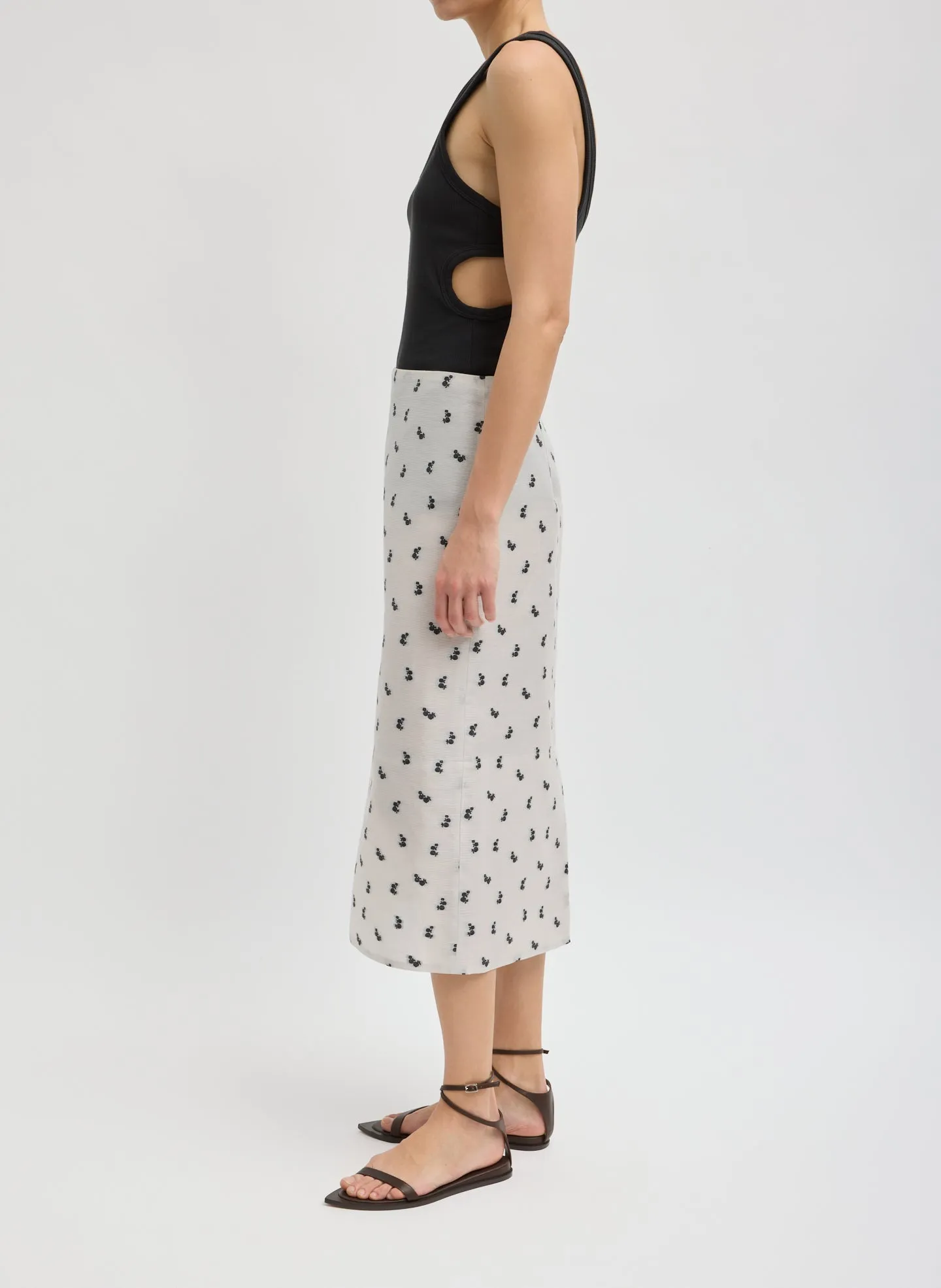 Silk Gazar Jacquard Pencil Skirt sold by Tibi product image thumbnail 2