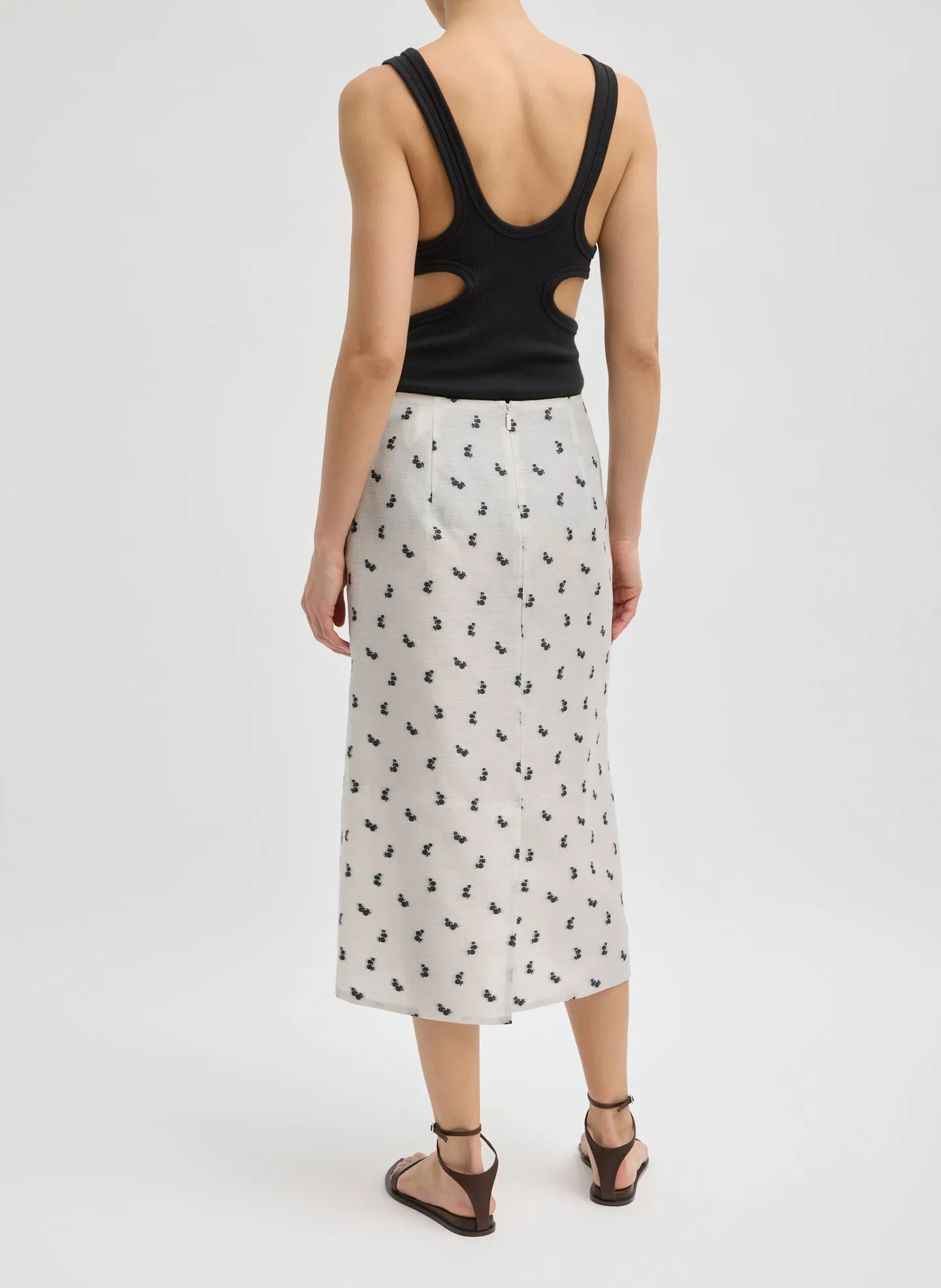 Silk Gazar Jacquard Pencil Skirt sold by Tibi product image thumbnail 3